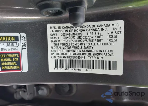 2014 Honda Cr-V Ex z USA, uszkodzony, nr VIN 2HKRM3H58EH520146